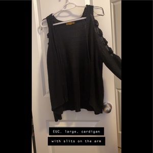 cardigan with slits on the arms